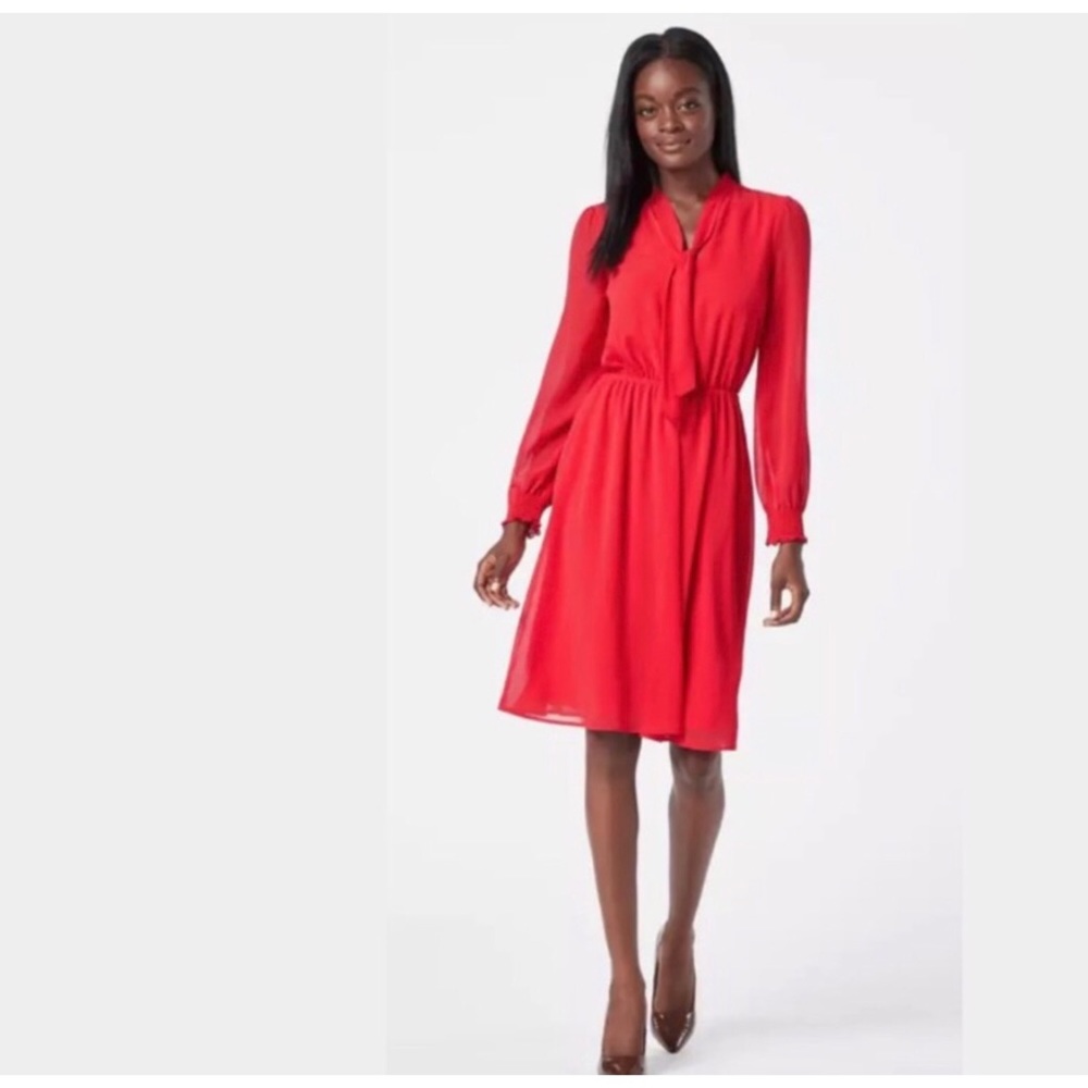 Justfab Red Fit and Flare Midi Red Dress Size S